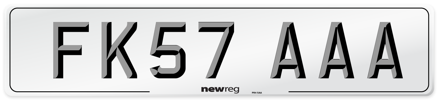 FK57 AAA Number Plate from New Reg
